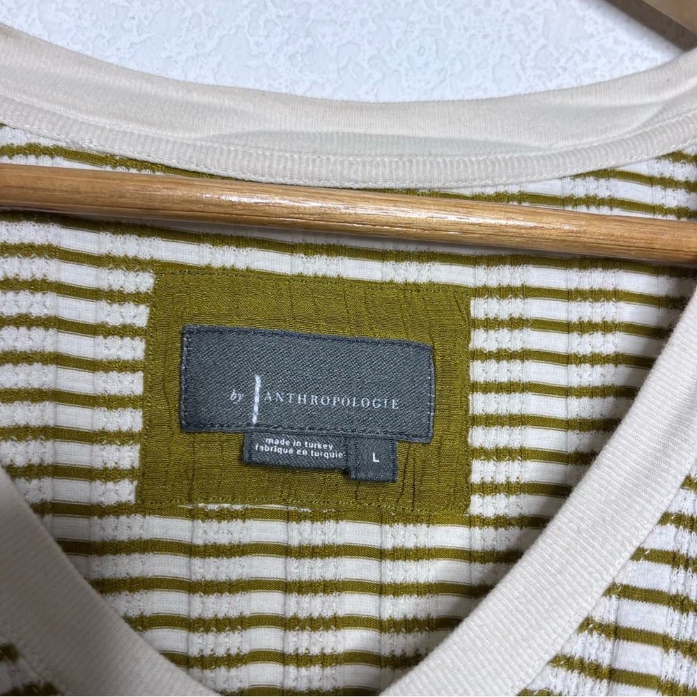 Anthropologie Striped V-Neck Shirt Women’s large - Picture 5 of 8